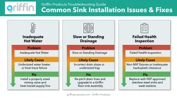 Three common bakery sink installation problems causes and fixes comparison