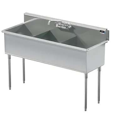 54 inch three compartment stainless steel sink
