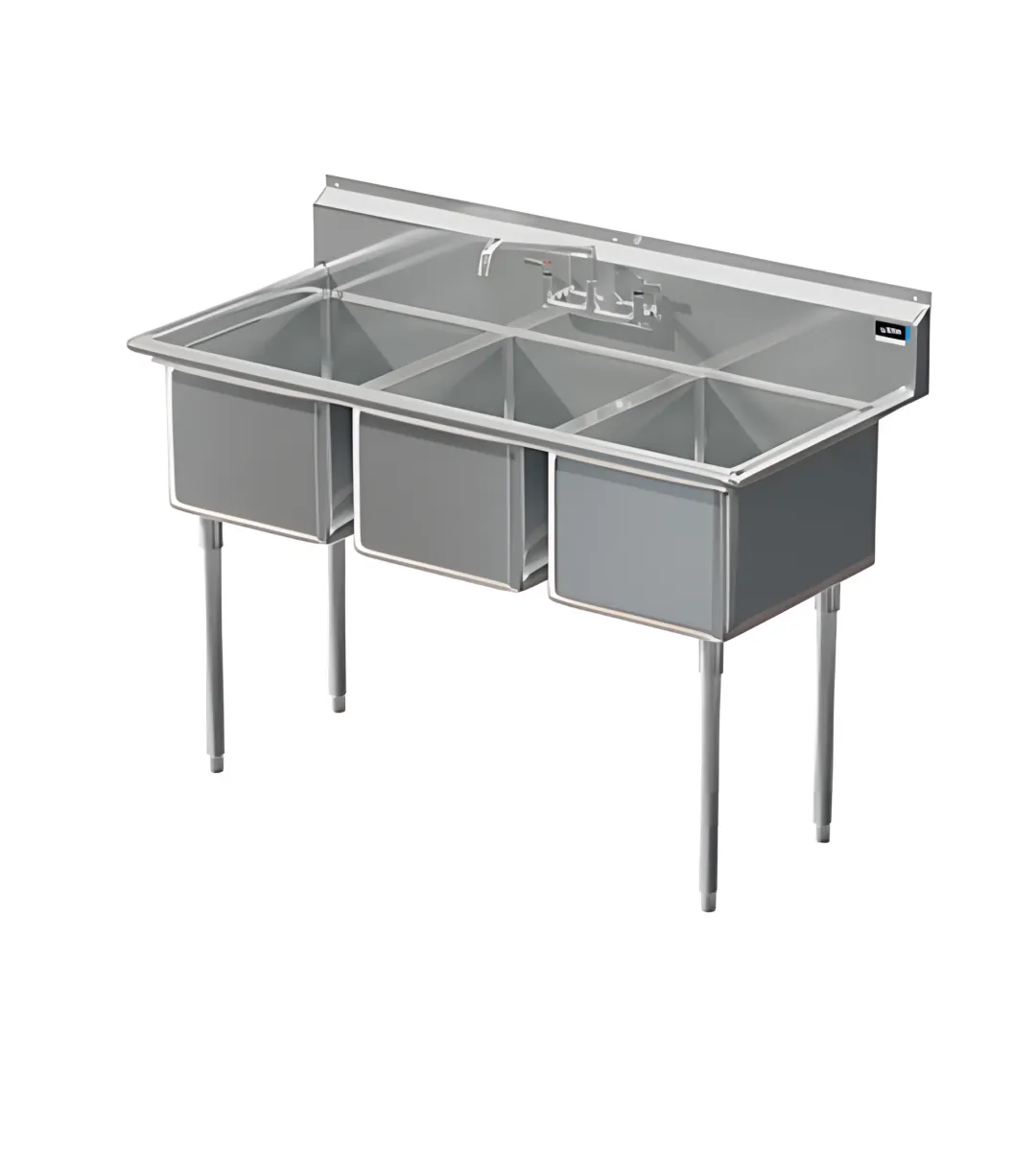90 in. commercial three compartment sink