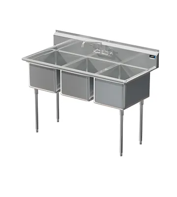 90 in. commercial three compartment sink