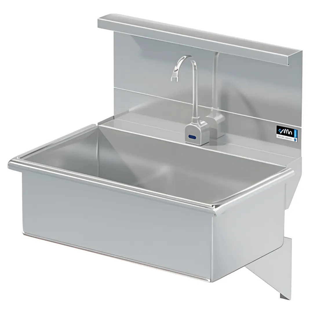 Knee operated surgical scrub sink