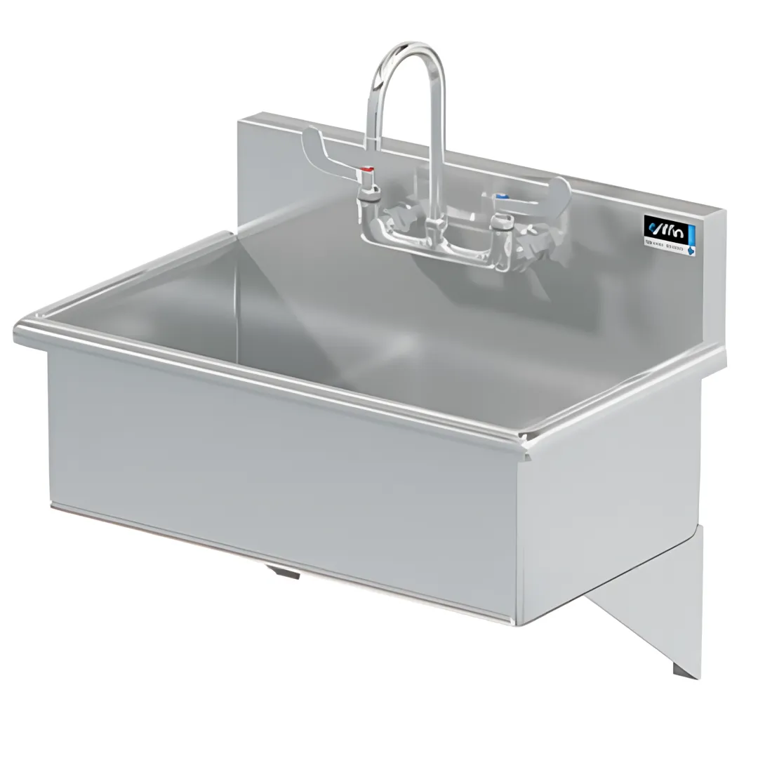 Stainless surgical scrub sink with knee controls