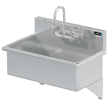 Stainless surgical scrub sink with knee controls