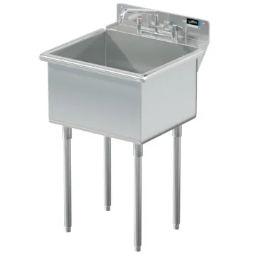 Laundry sink with washboard in a utility room