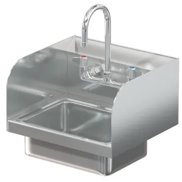 Stainless steel healthcare sink in clinical wash area