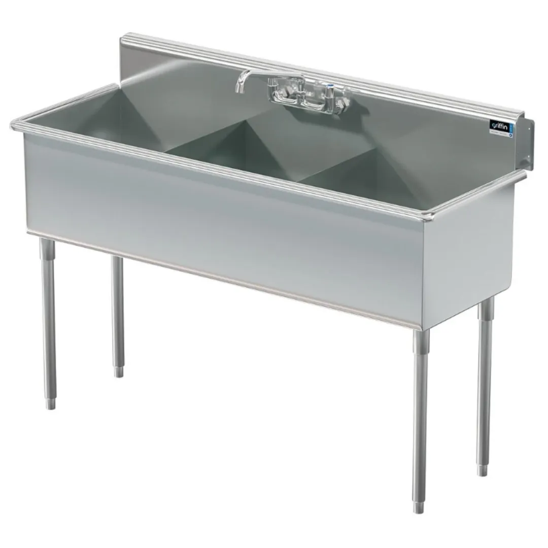Triple garage basin stainless steel sink