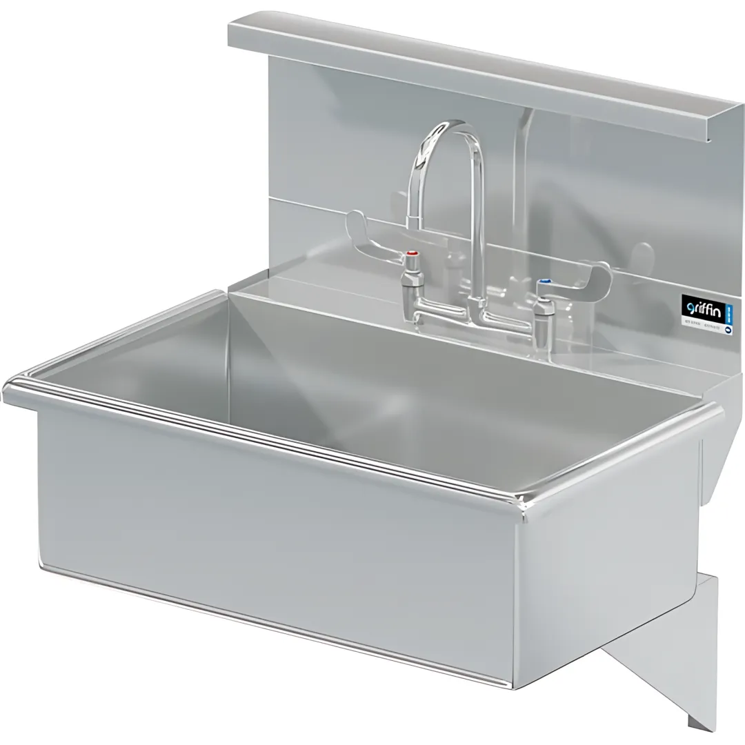 BLANCO 28 X 16 SCRUB UP SINK DECK W / WRIST BLADE HANDLES / SHELF