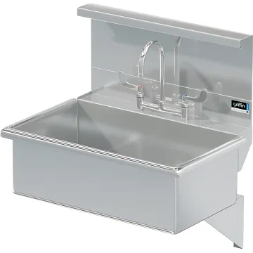 BLANCO 28 X 16 SCRUB UP SINK DECK W / WRIST BLADE HANDLES / SHELF