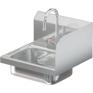 COMAL 14 X 10 X 5 HANDSINK WITH DECK FAUCET END SPLASH RIGHT