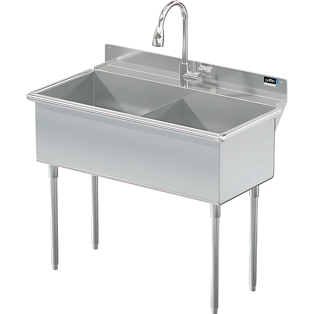 UTILITY SINK TWO COMP 21 X 18 W / PULL DOWN SPRAYER