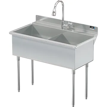 UTILITY SINK TWO COMP 21 X 18 W / PULL DOWN SPRAYER