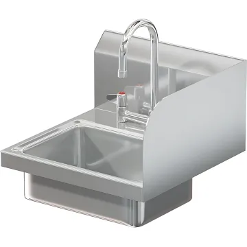 BRAZOS 16GA 14 X 10 X 5 HANDSINK W / DECK FAUCET END SPLASH RIGHT
