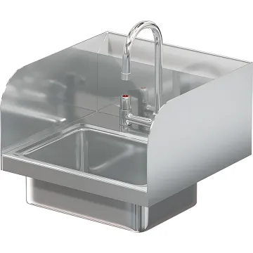 BRAZOS 16GA 14 X 10 X 5 HANDSINK W / DECK FAUCET END SPLASH BOTH SIDES