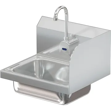 COMAL 14 X 10 X 5 HANDSINK WITH WALL ELECTRONIC FAUCET END SPLASH RIGHT