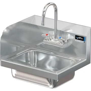 COMAL 14 X 10 X 5 HANDSINK WITH WALL FAUCET END SPLASH LEFT