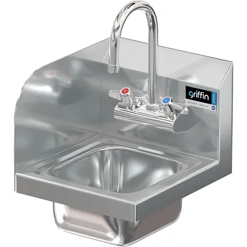 COMAL 9 X 9 X 5 HANDSINK SPACE SAVER WITH WALL FAUCET END SPLASH LEFT