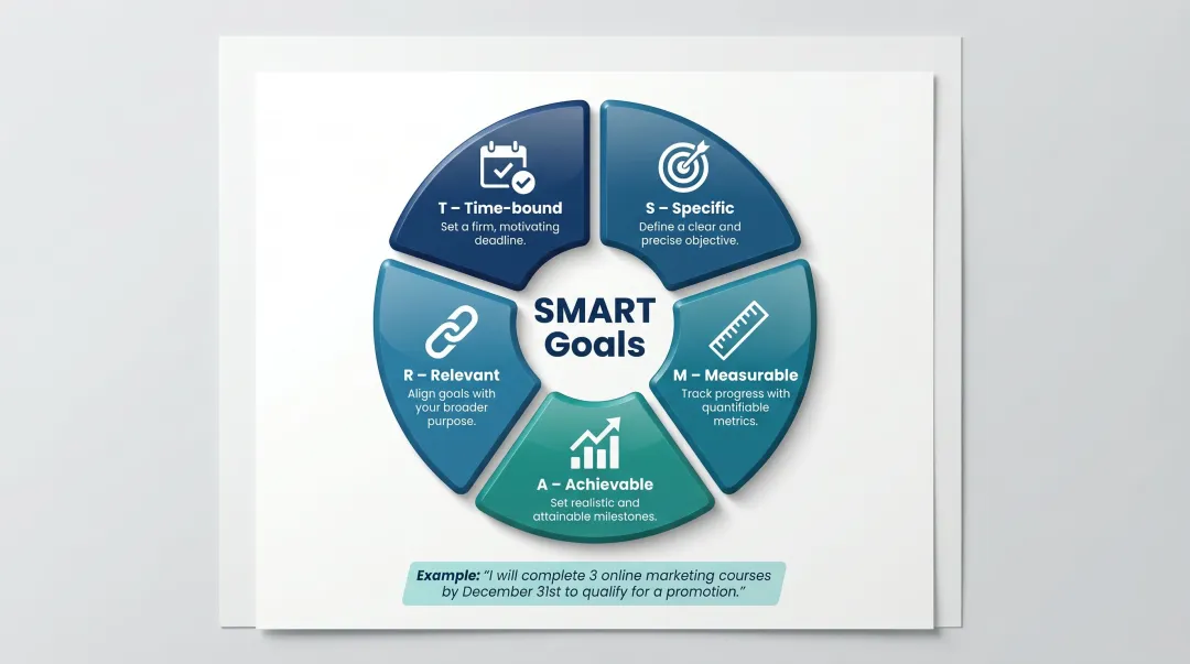 SMART goal framework five components for sales coaching program goal setting