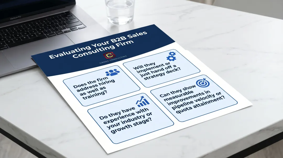 Four-question framework for selecting the right B2B sales consulting firm