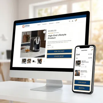 Custom ecommerce website design on desktop and mobile