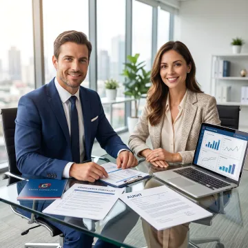 Consultant reviewing audit readiness documents with a business owner