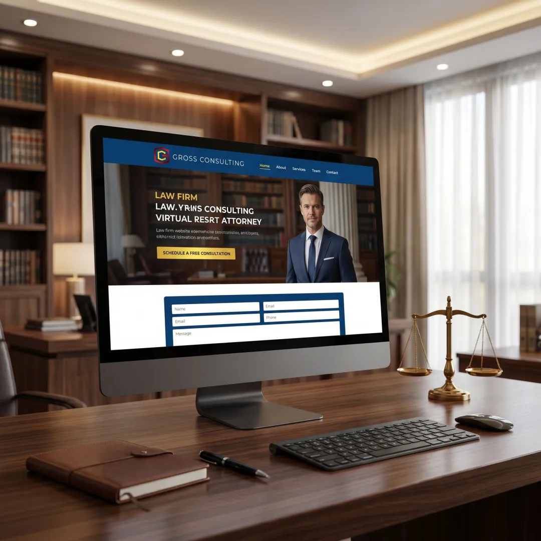 Custom law firm website design on desktop