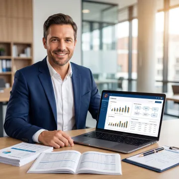 Consultant organizing accounting workflows and financial systems