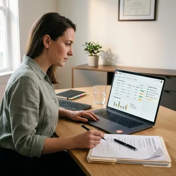 Organized HR compliance documents and payroll dashboard
