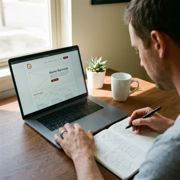 Website design planning session for a home service business