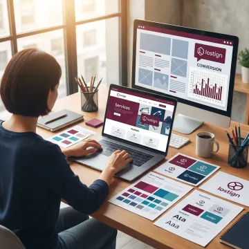 Custom branding and website design workspace