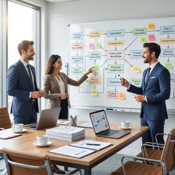 Consulting team mapping a business execution process