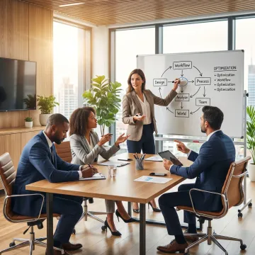 Consultant mapping a sales process with a team