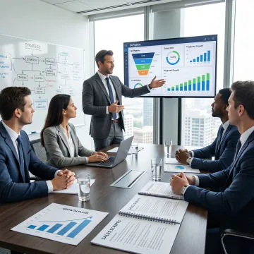 Sales strategy consulting session with business team