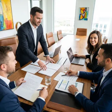 Sales consultant reviewing team performance metrics