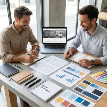 Brand strategy and marketing team planning a business growth campaign