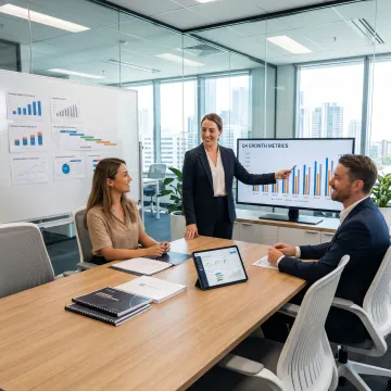 Business consultant leading a strategy session