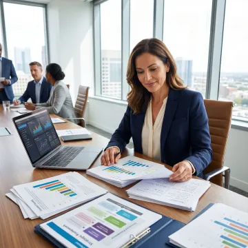 Consultant mapping business growth strategy