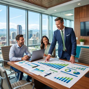 Business consulting team meeting with a Denver business owner