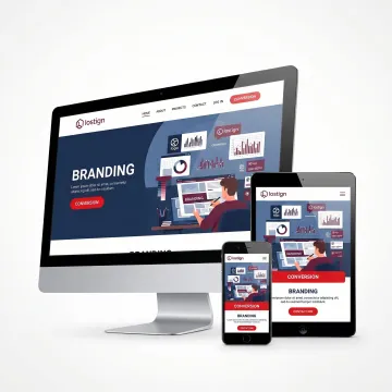 Responsive website design displayed across desktop, tablet, and mobile devices