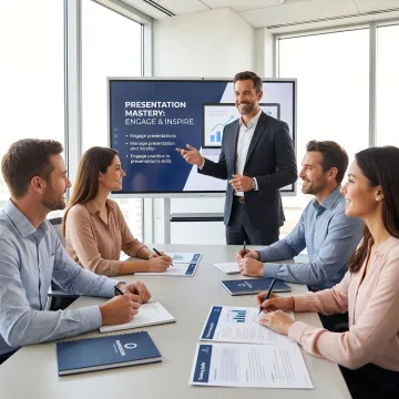 Sales coach leading presentation skills training session