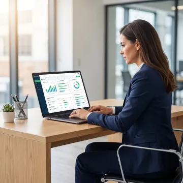 Consultant organizing payroll and HR systems