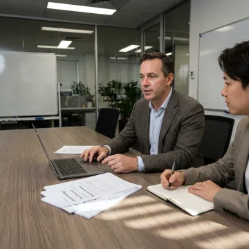 Executive consultant advising a business leader