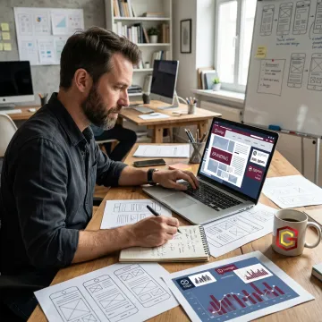 Custom website design workspace