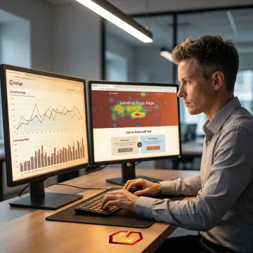 Landing page conversion analytics dashboard