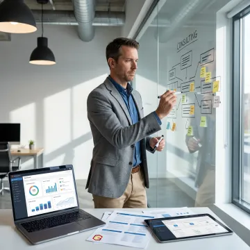 Consultant mapping operational workflows and automation systems