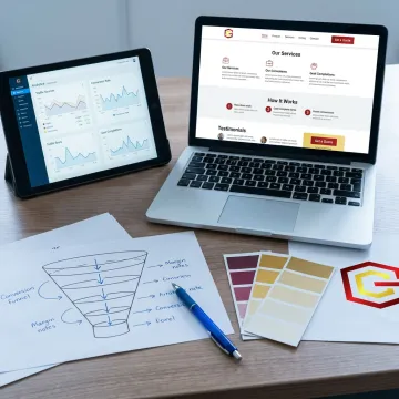 Conversion-focused website design workspace