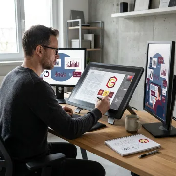 Website designer planning a custom business website