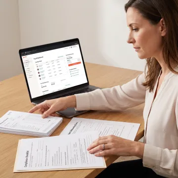 Payroll consultant organizing employee records