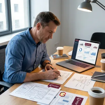 Website design process planning and analytics review