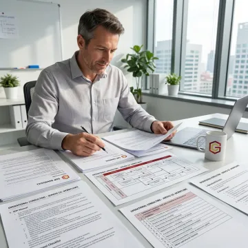 Consultant developing SOP documents for a service business