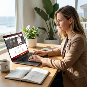 Website designer creating a professional business website